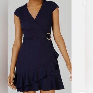 Speechless navy short sleeve dress